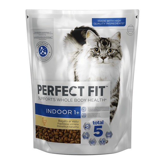 Perfect Fit™ Indoor visavertis sausas ėdalas suaugusioms naminėms katėms su vištiena